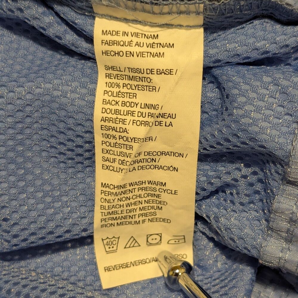 Izod Golf Light Blue Pullover Windbreaker Navy Blue Accent XL - Picture 6 of 8